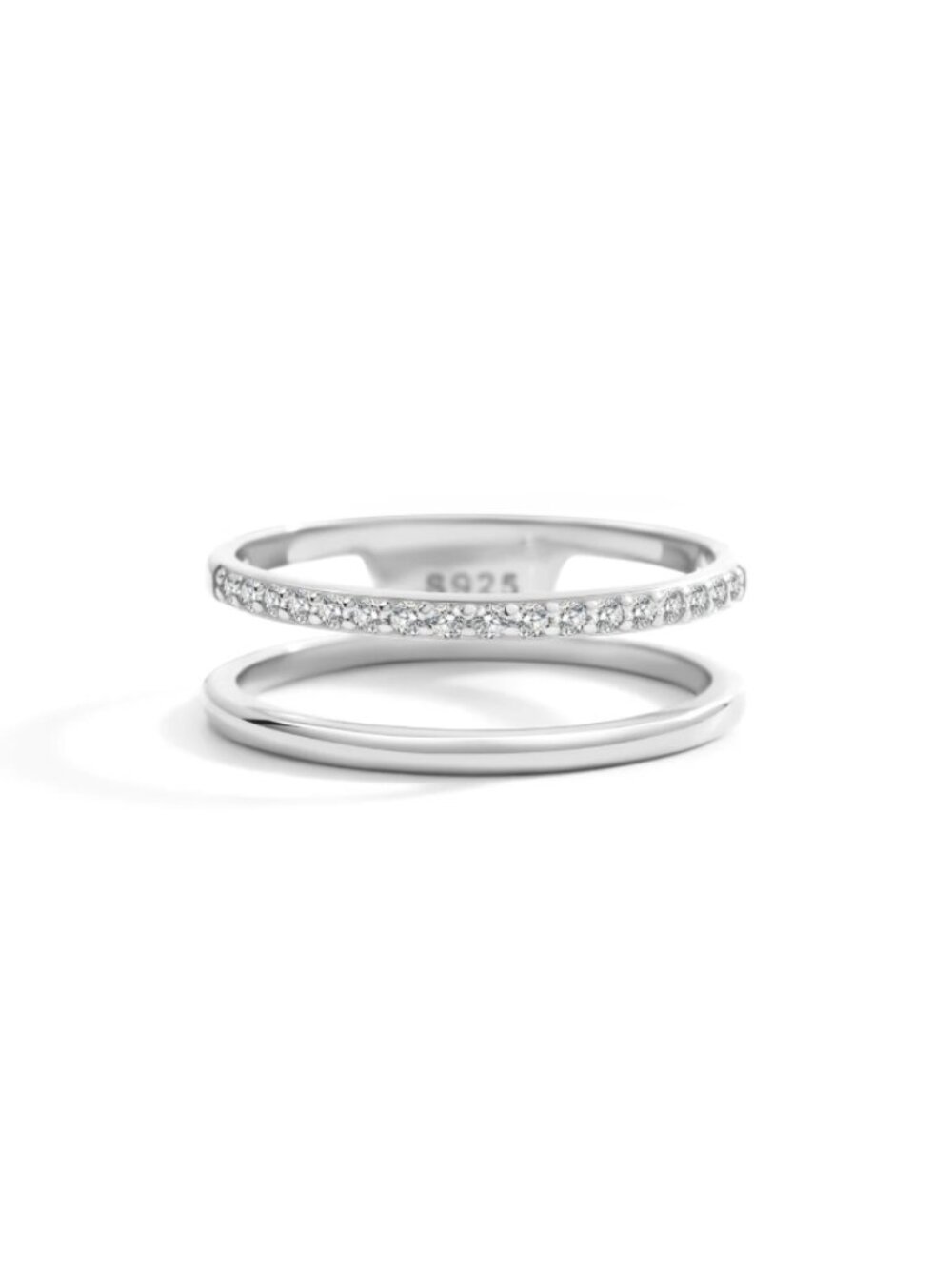 Mint & Lilly Double Band Pave Ring - Picture 6 of 9